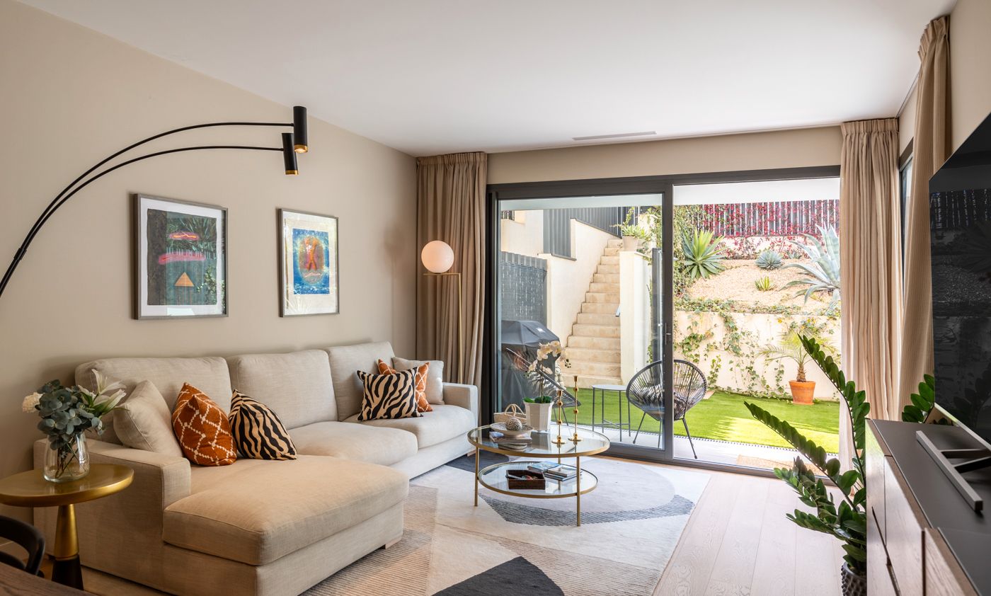 Sala de estar de Apartamento en venta en  Palma de Mallorca con Jardín privado y Piscina comunitaria