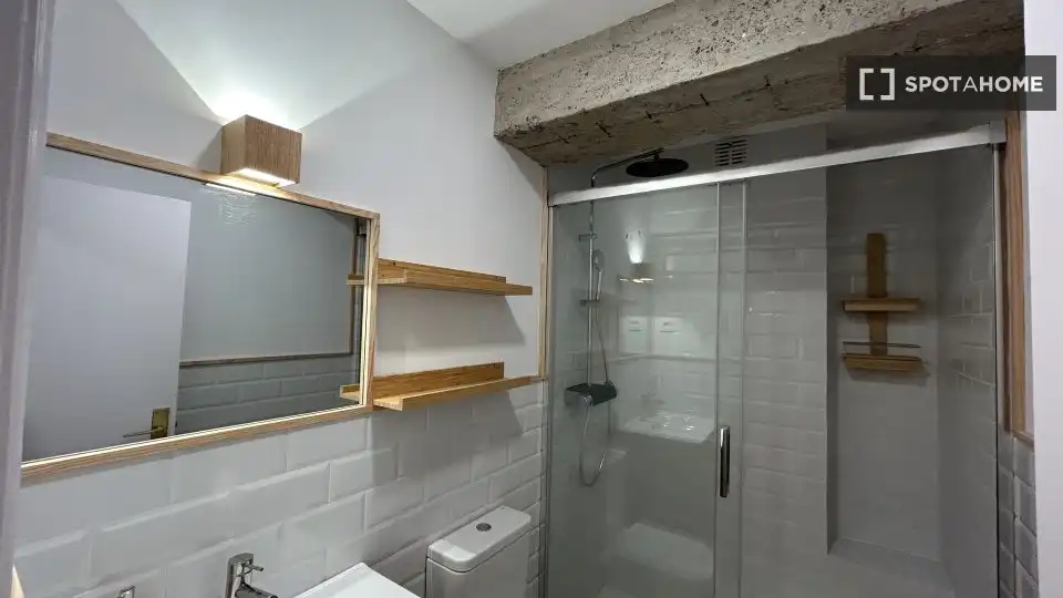 Badezimmer von Wohnung zur untervermieten in Bilbao  mit Klimaanlage, Terrasse und Möbliert