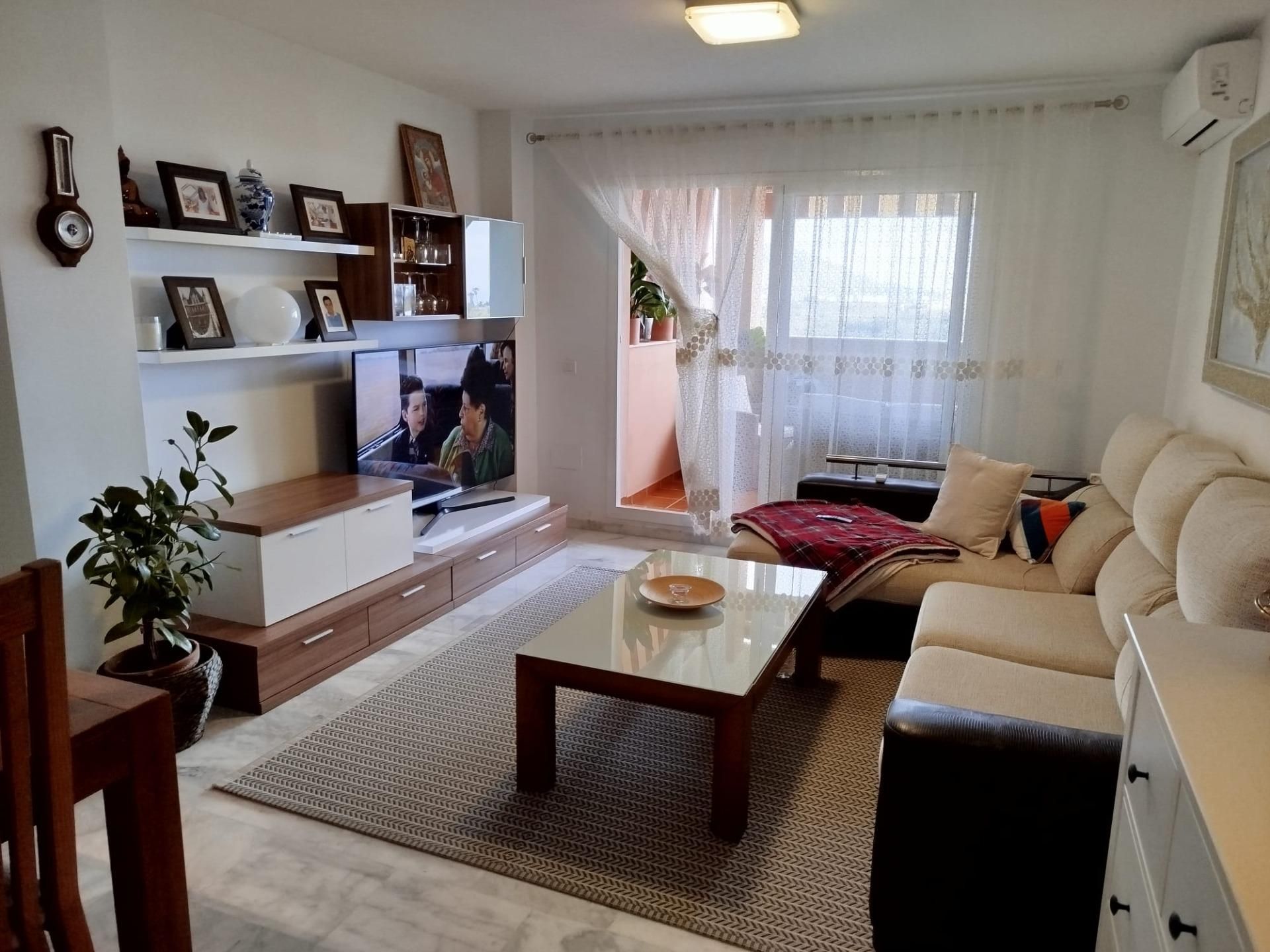 Living room of Flat for sale in Rincón de la Victoria  with Air Conditioner, Private garden and Terrace
