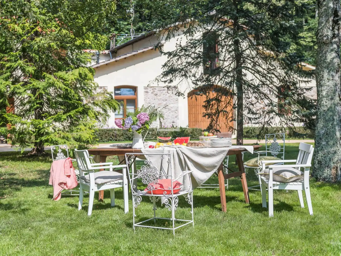 Terraza de Finca rústica en venta en Sant Hilari Sacalm con Aire acondicionado, Calefacción y Jardín privado