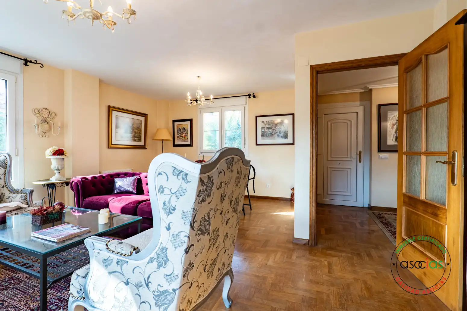 Sala de estar de Casa adosada en venta en Gozón con Calefacción, Jardín privado y Parquet