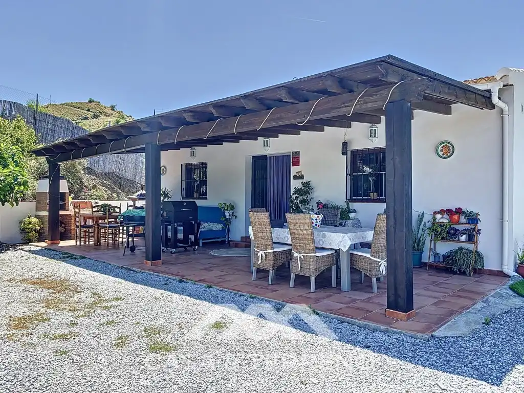 Terrace of Country homes for sale in El Borge  with Air Conditioner and Swimming Pool
