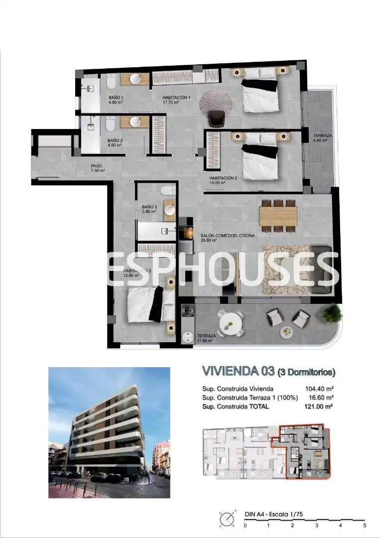 Appartement compact avec terrasse à vendre à Santa Pola ciudad, imagen 17