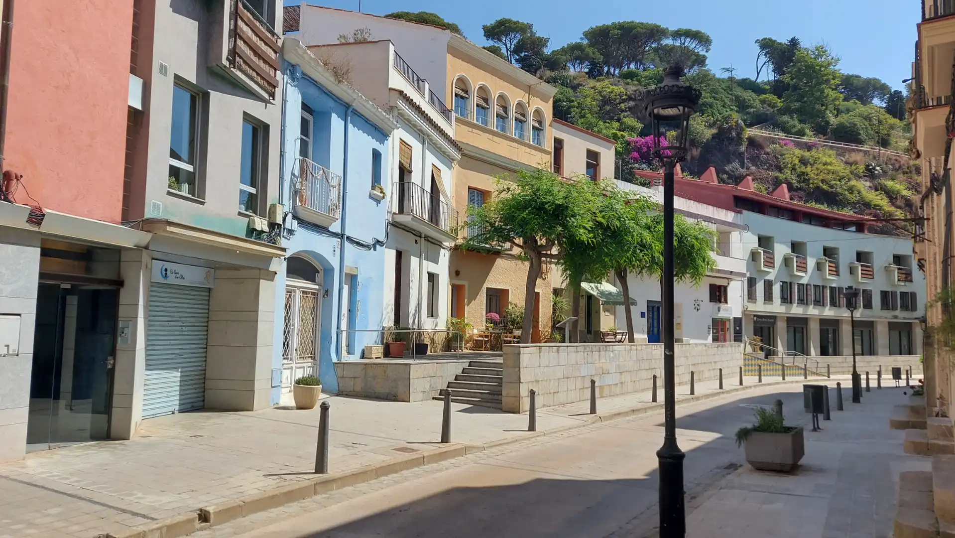 Vista exterior de Casa adosada en venta en Caldes d'Estrac con Calefacción, Parquet y Amueblado