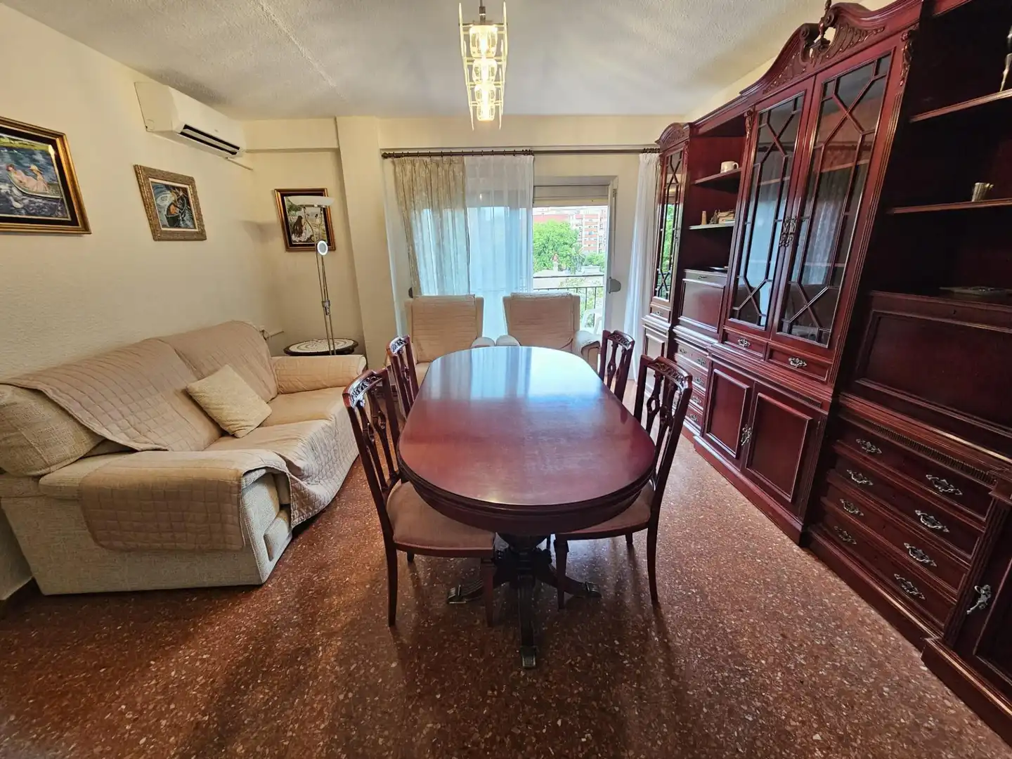 Dining room of Flat for sale in Valencia  with Air Conditioner, Furnished and Balcony