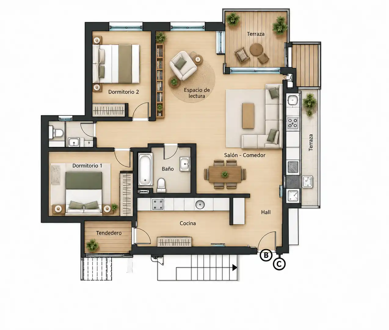Wohnung mit Terrasse zum Verkauf in Aiete, imagen 3