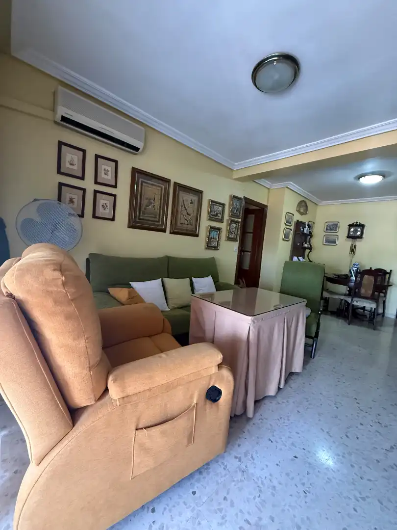 Sala d'estar de Pis en venda en Sevilla amb Aire condicionat, Terrassa i Moblat