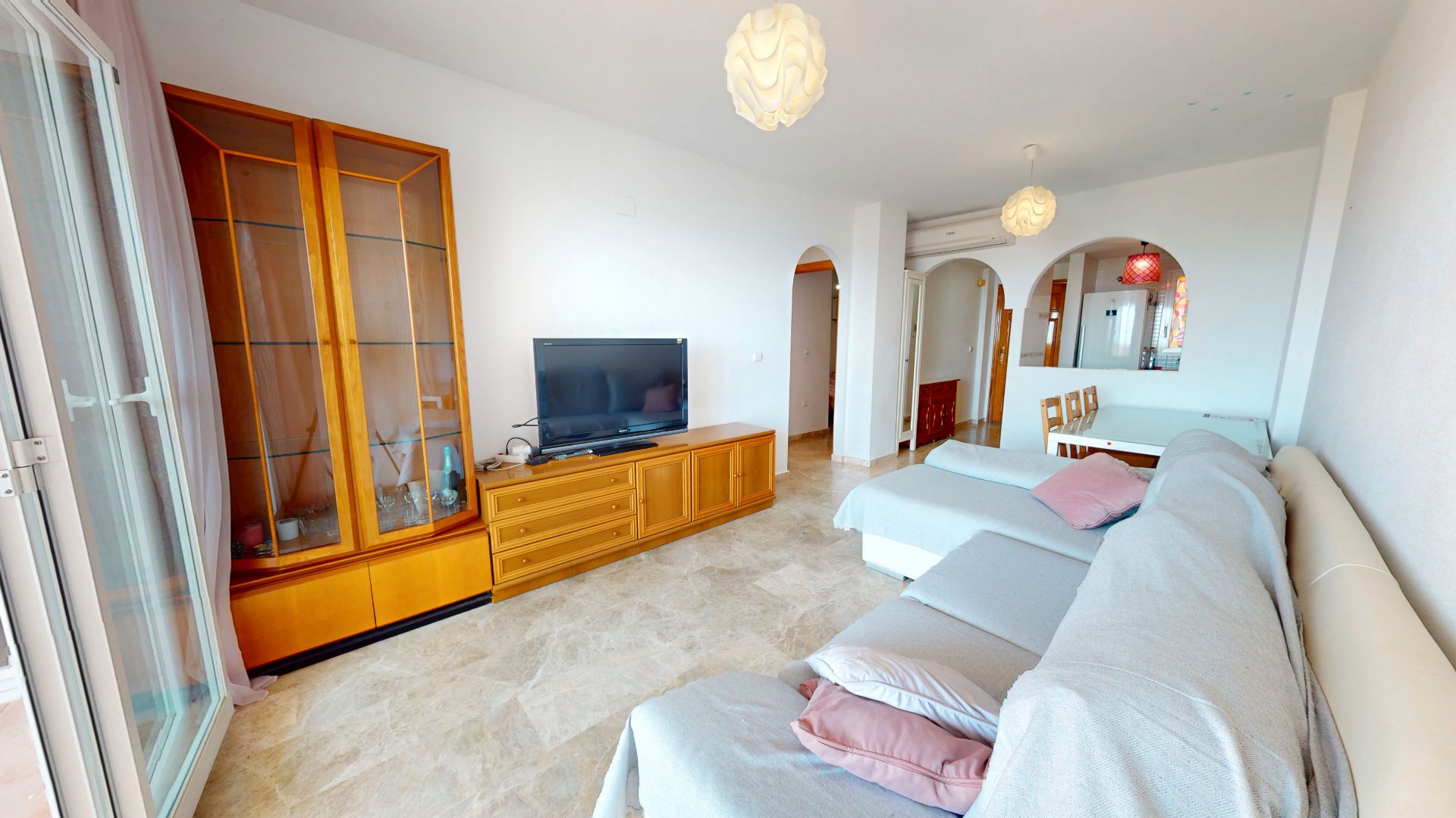 Living room of Flat for sale in Mutxamel  with Air Conditioner, Private garden and Terrace