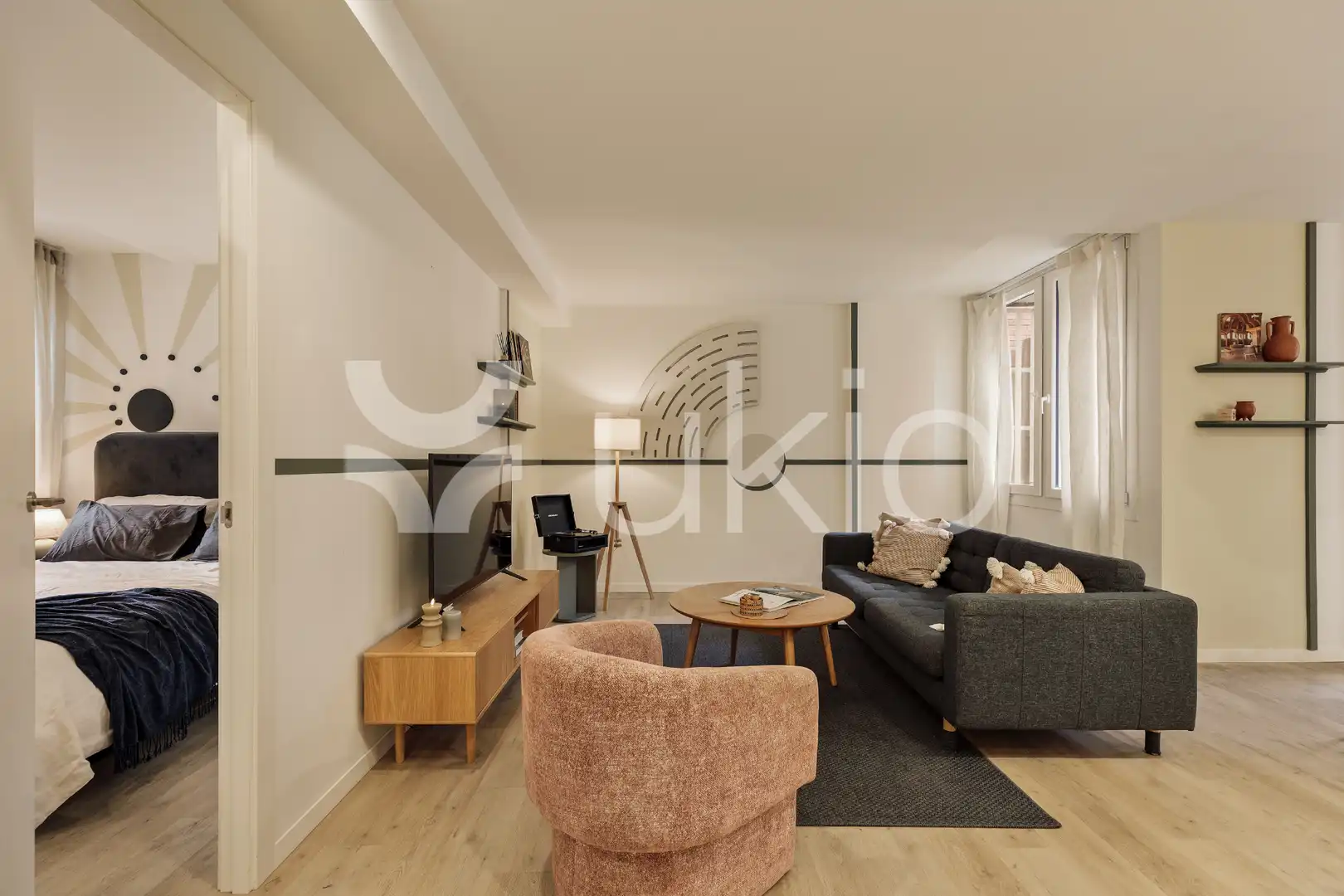 Wohnzimmer von Wohnungen zur Miete in Barcelona mit Klimaanlage, Heizung und Möbliert