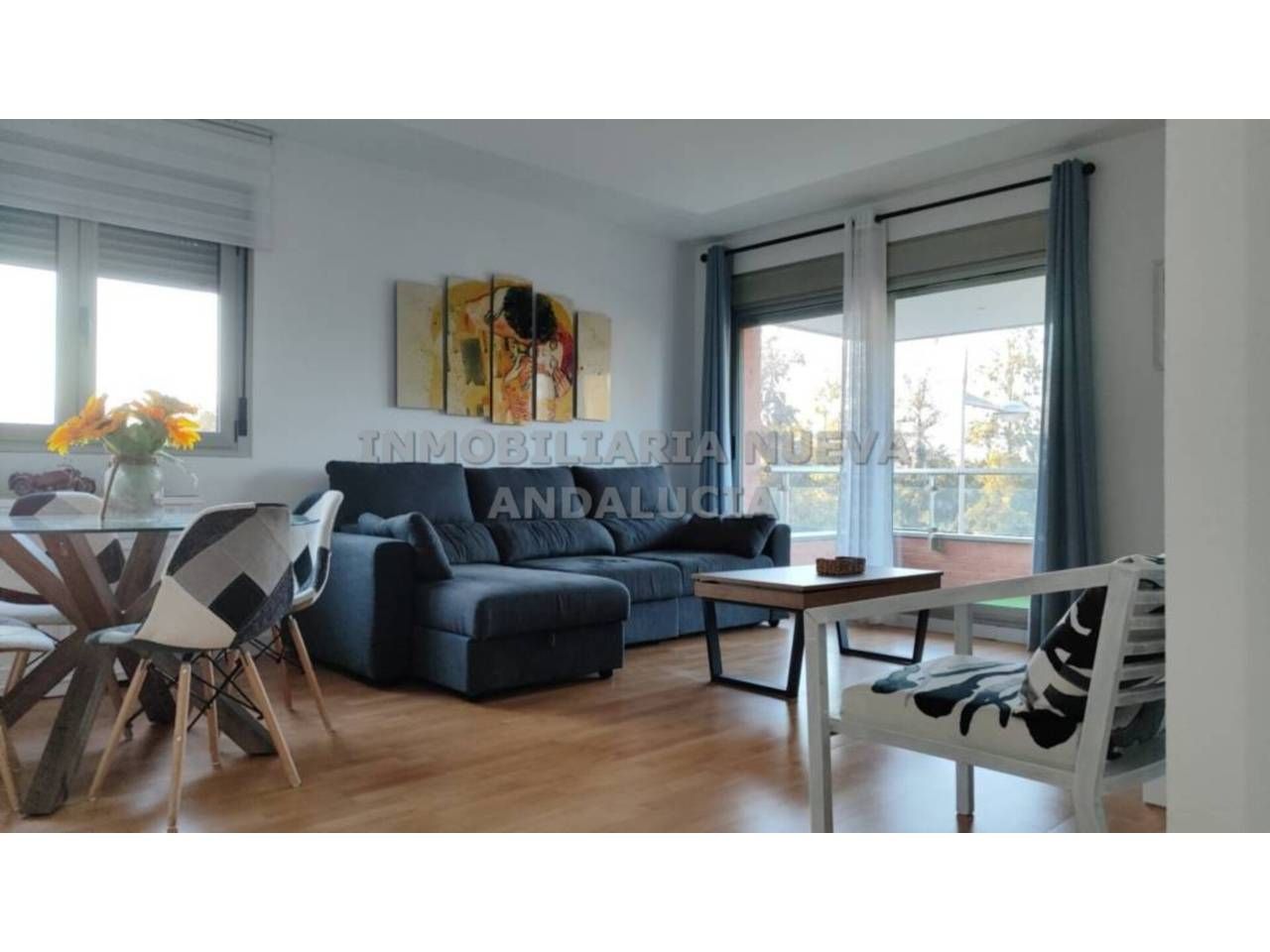 Sala d'estar de Pis de lloguer en  Almería Capital amb Aire condicionat, Terrassa i Moblat