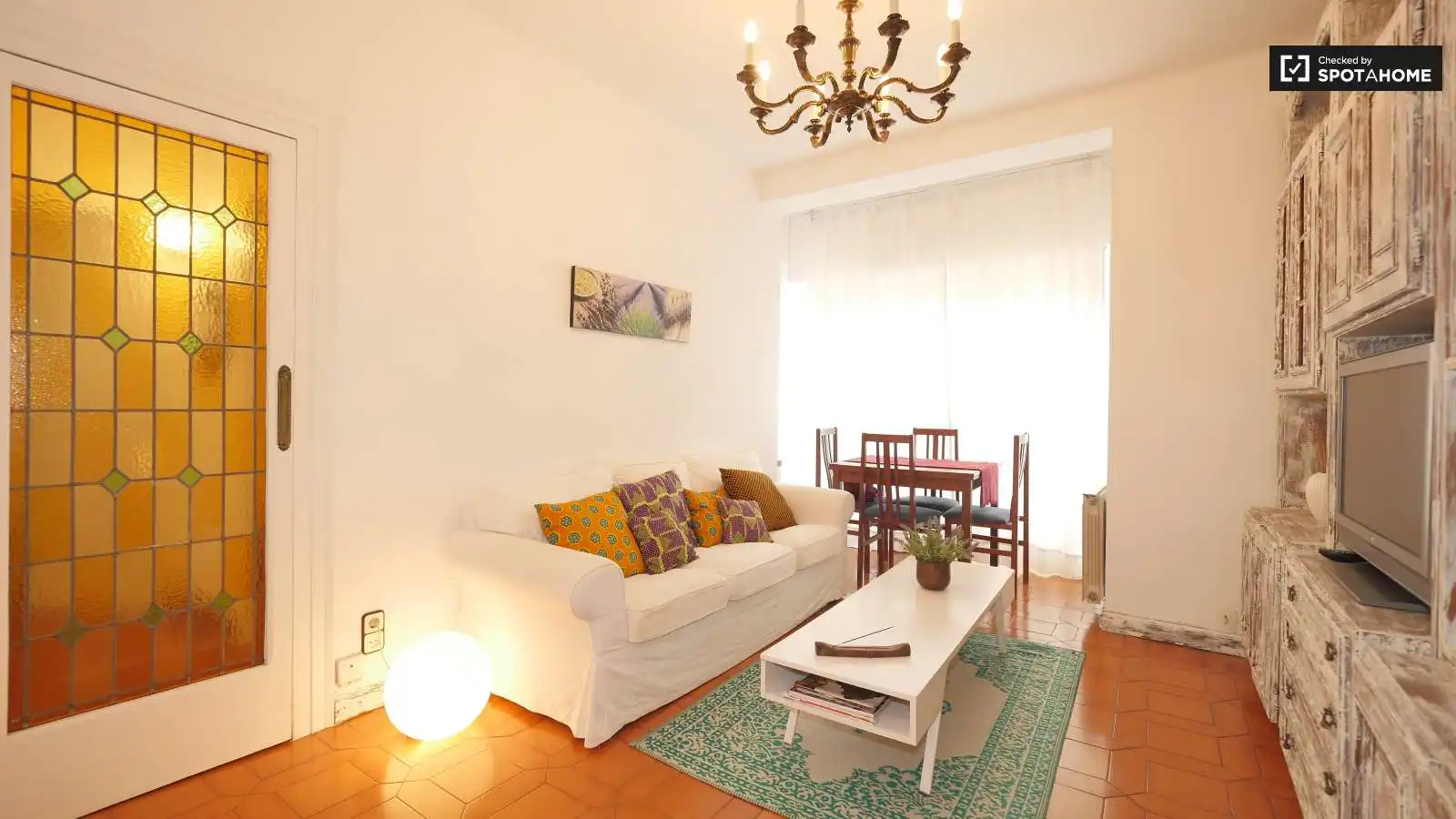 Wohnzimmer von Wohnungen zur untervermieten in Barcelona mit Klimaanlage, Heizung und Terrasse
