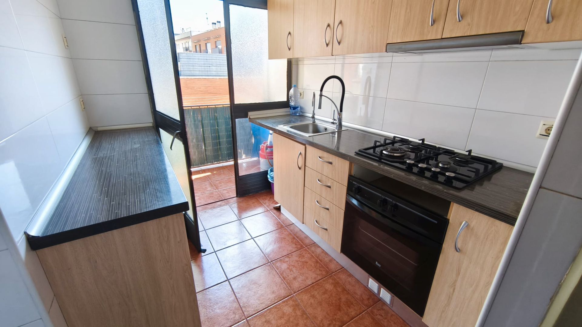 Kitchen of Flat for sale in Vallirana  with Parquet flooring, Oven and Balcony