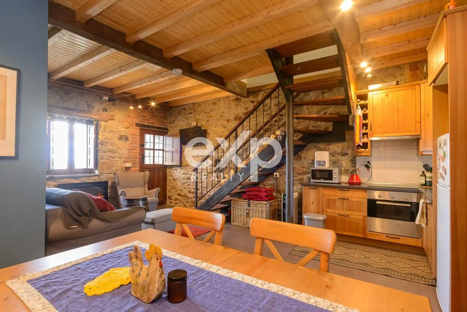 Sala de estar de Finca rústica en venta en Riosa con Calefacción, Jardín privado y Parquet
