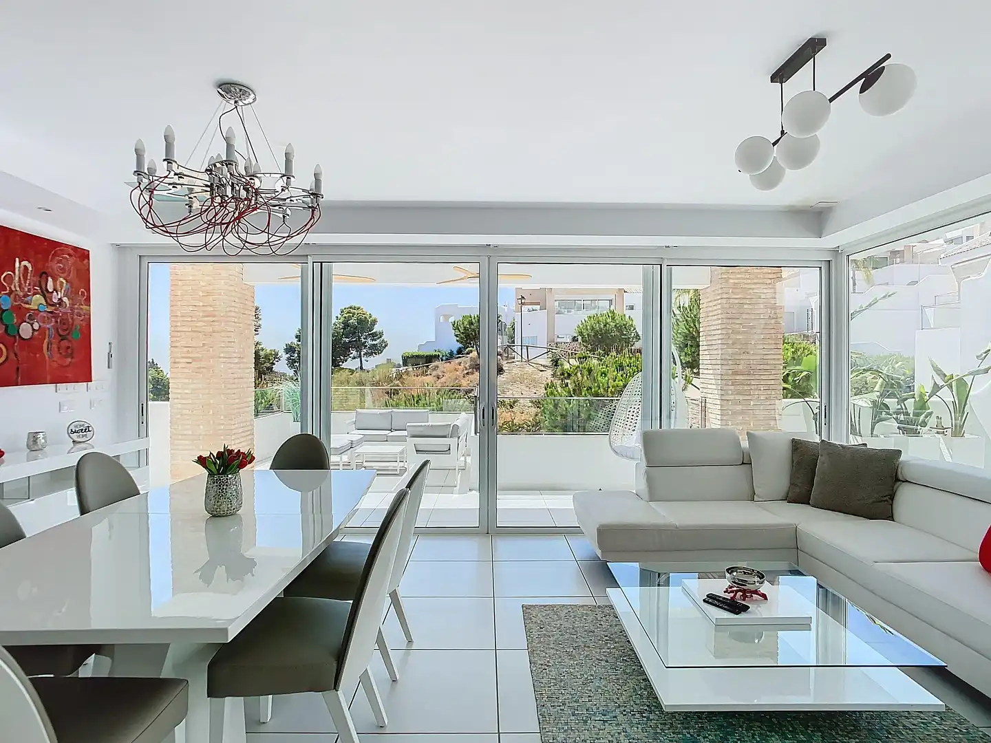 Wohnzimmer von Haus oder Chalet zum Verkauf in Benalmádena mit Klimaanlage, Balkon und Alarm