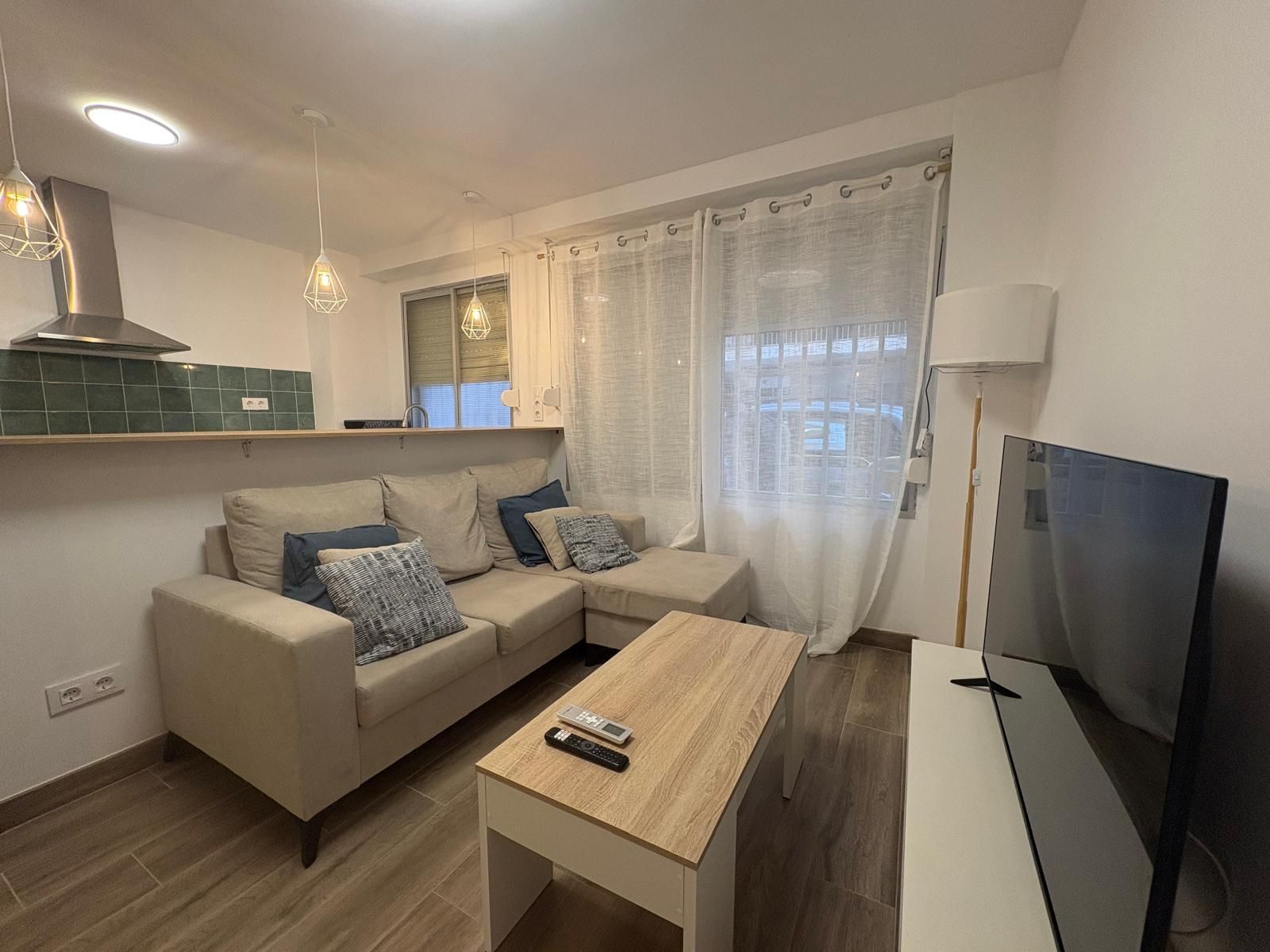 Sala d'estar de Pis de lloguer en Sueca amb Aire condicionat i Moblat