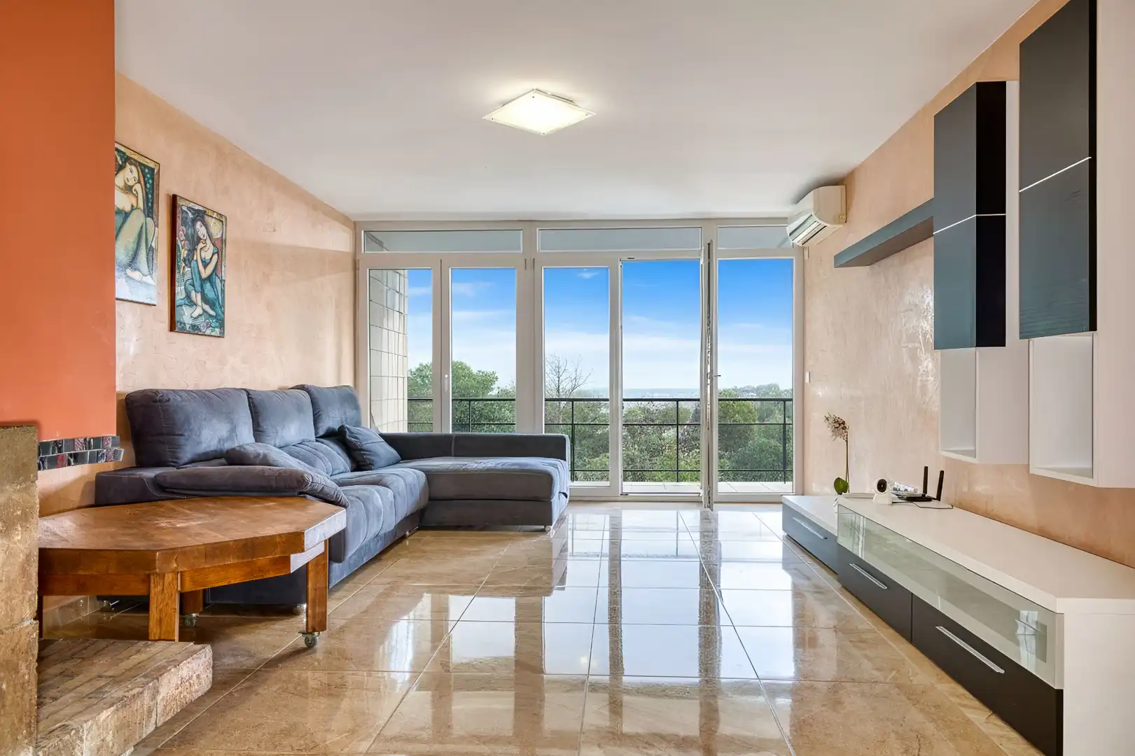 Wohnzimmer von Wohnungen zur Miete in Alicante / Alacant mit Klimaanlage, Heizung und Terrasse
