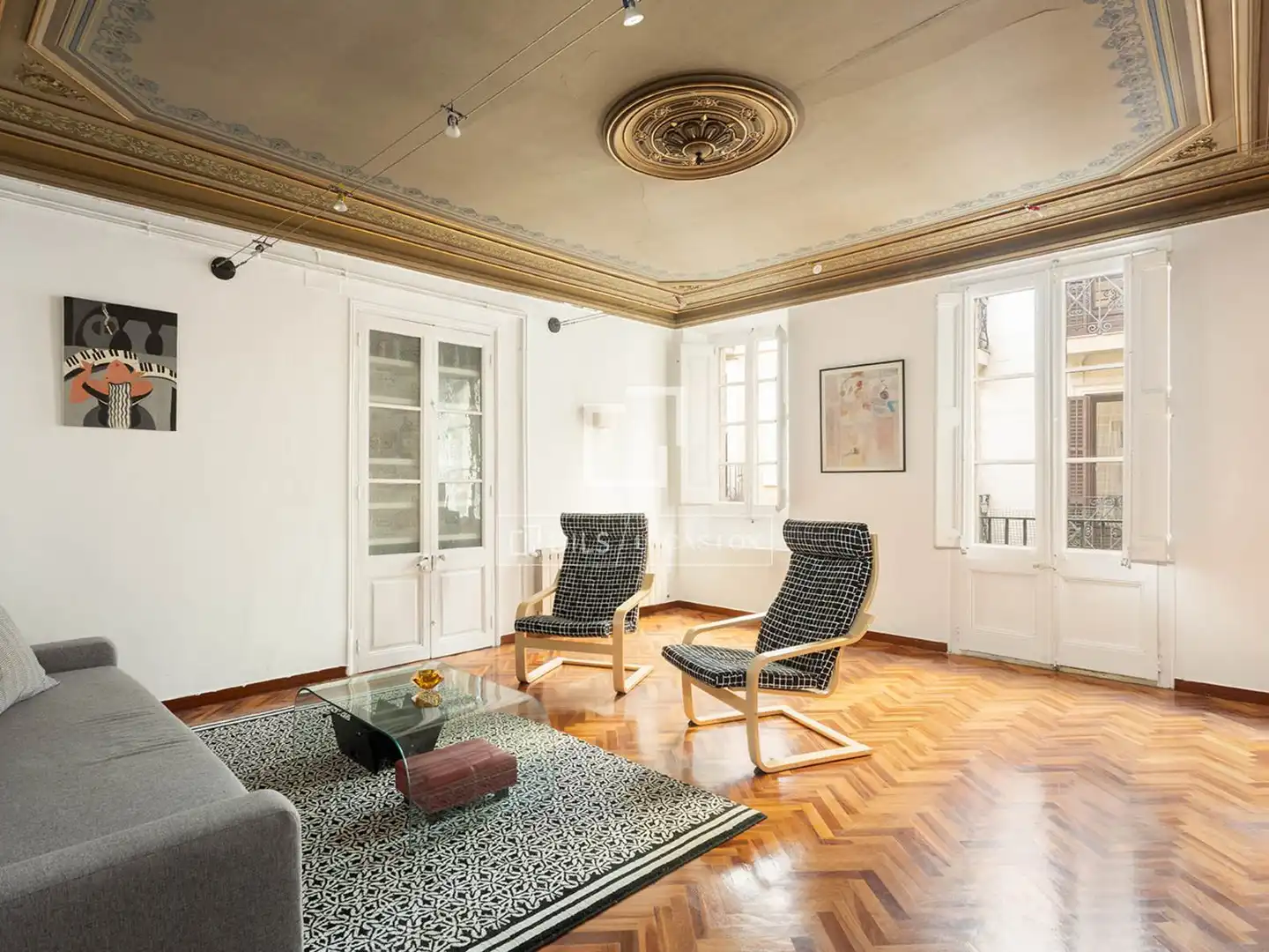 Living room of Flat for sale in Barcelona  with Air Conditioner, Terrace and Balcony