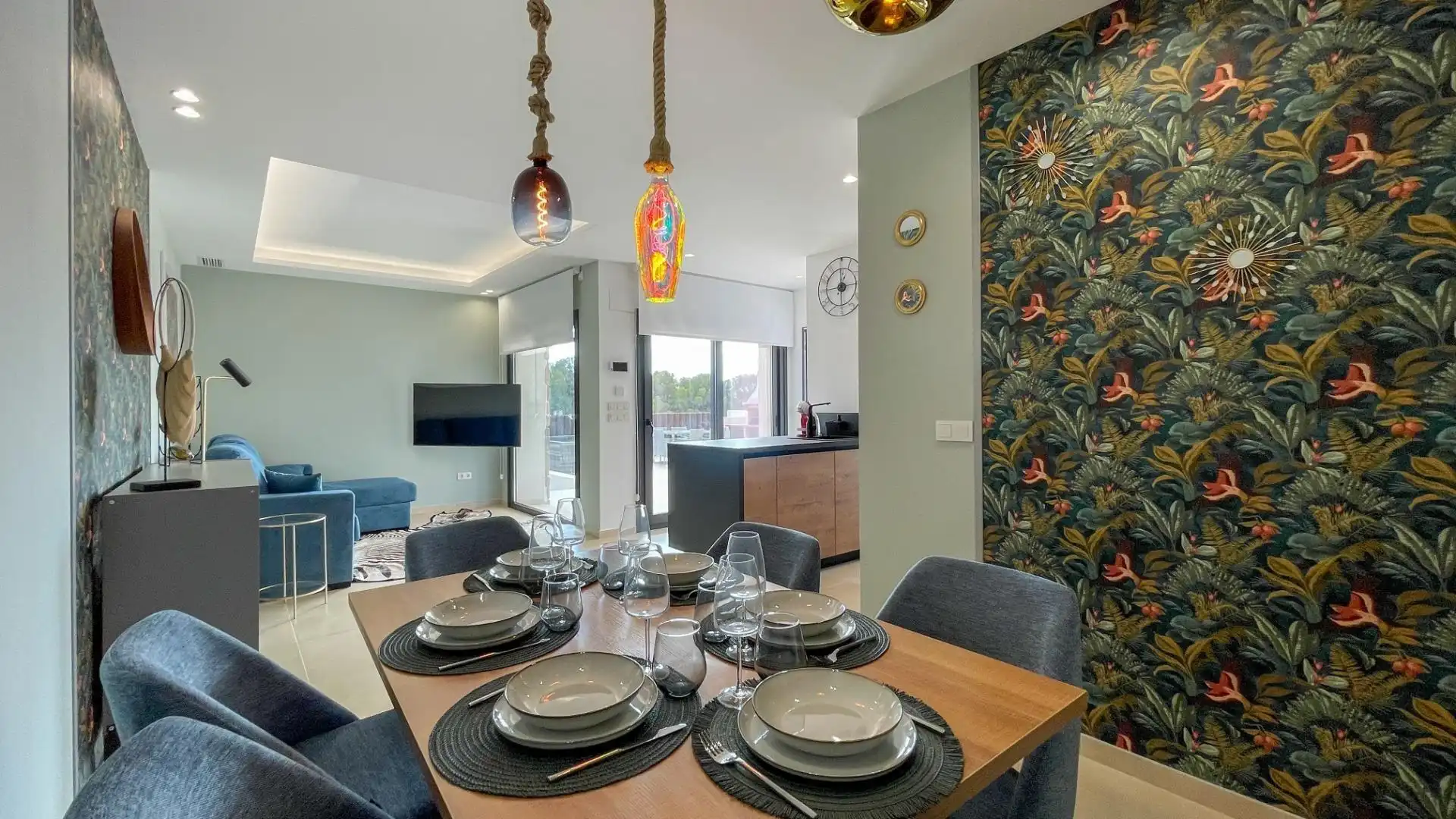 Dining room of Houses for rent in Finestrat  with Air Conditioner, Heating and Private garden