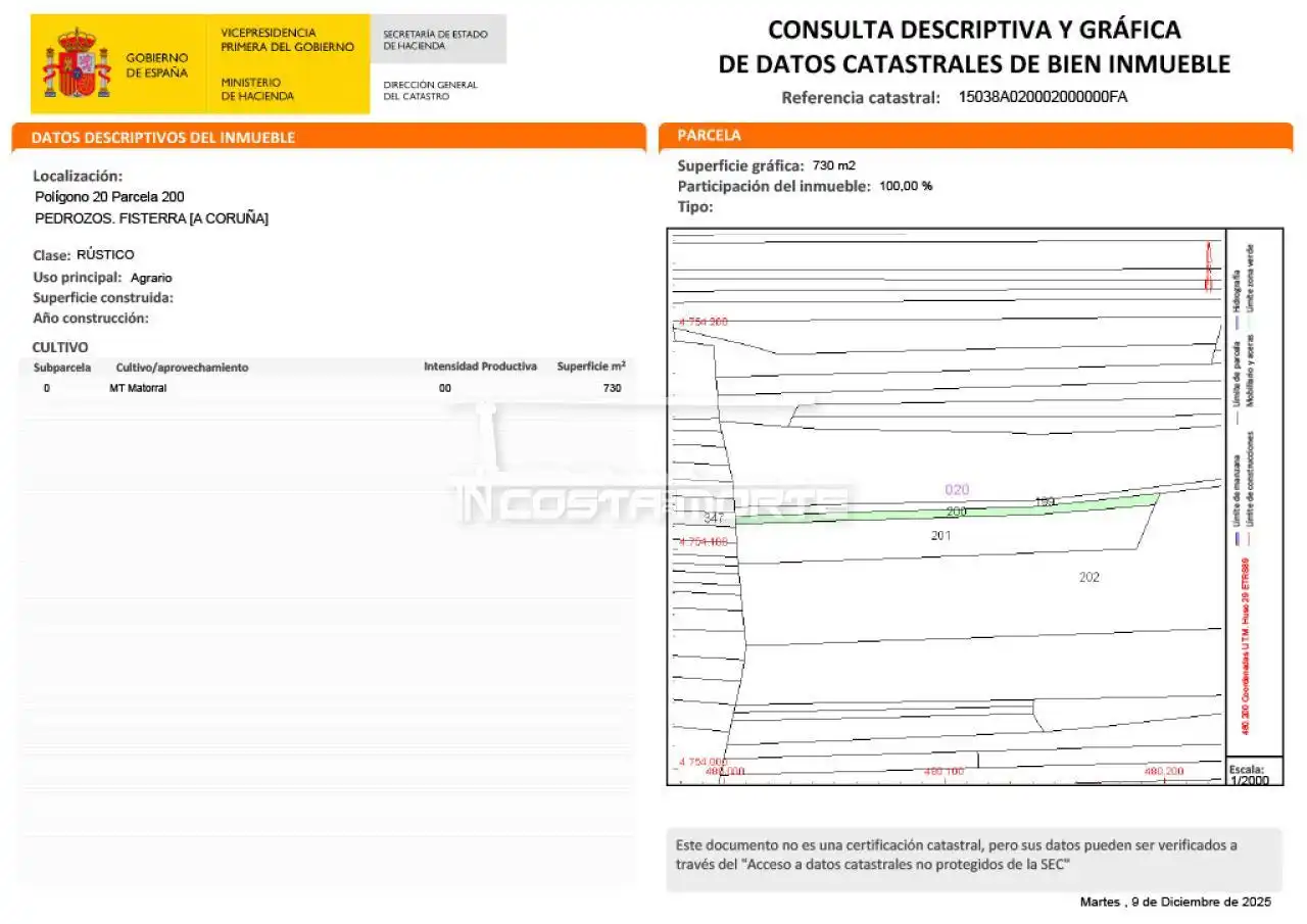 Land for sale in Fisterra