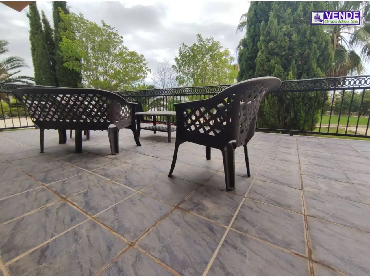 Terraza de Finca rústica en venta en Sax con Aire acondicionado, Jardín privado y Terraza