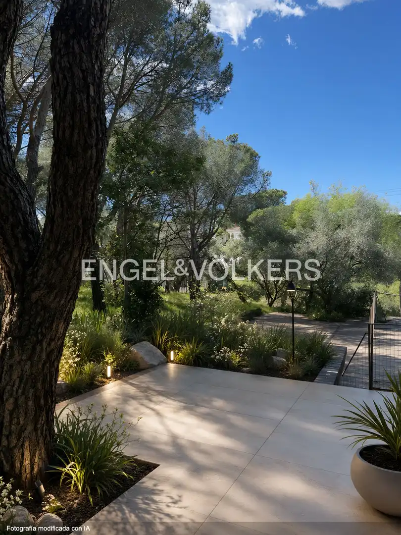 Terrassa de Casa o xalet en venda en Las Rozas de Madrid amb Calefacció, Jardí privat i Piscina