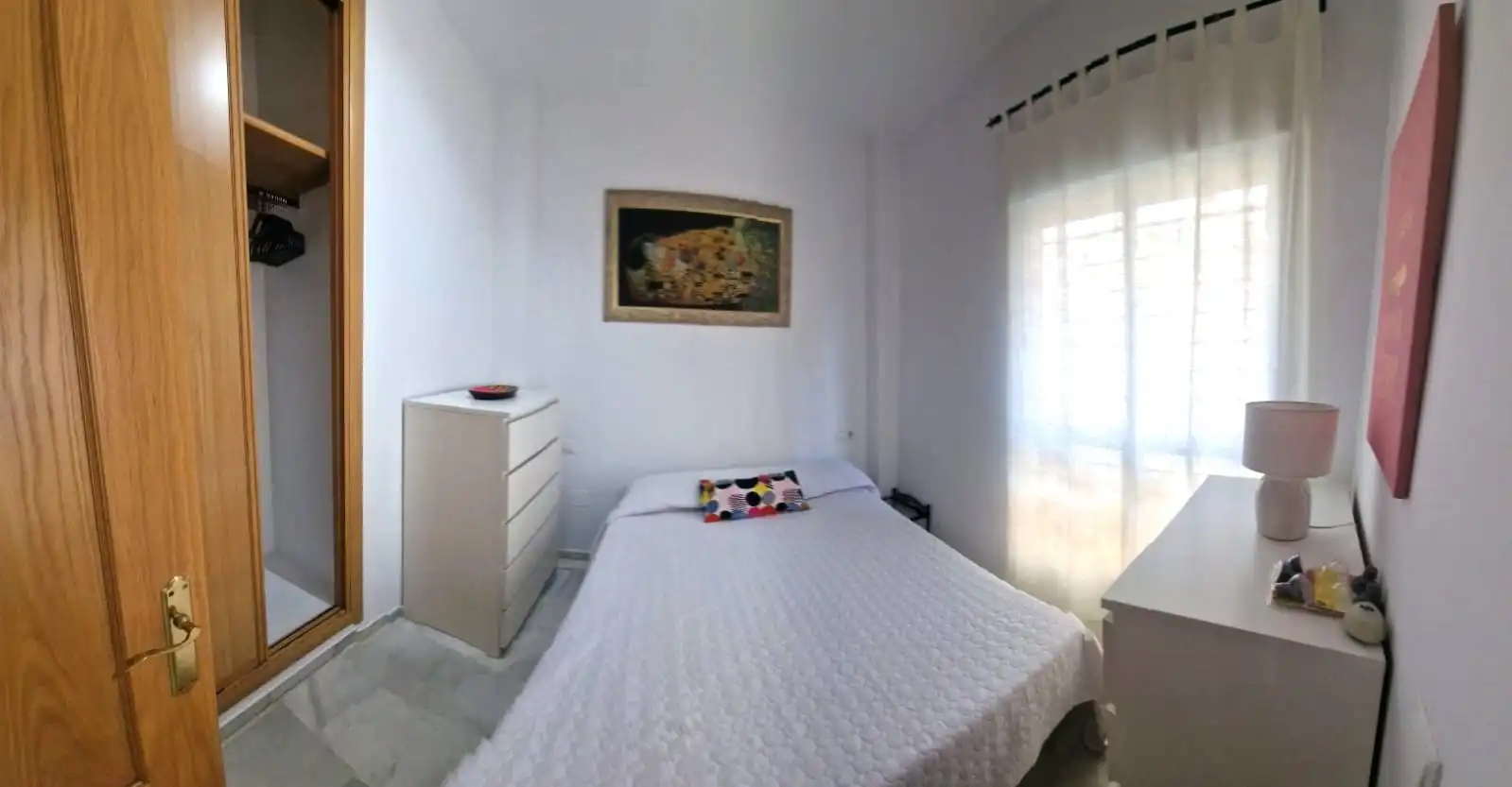 Schlafzimmer von Wohnung zur Miete in Málaga mit Möbliert
