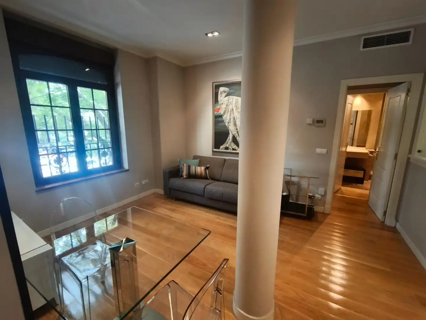 Wohnzimmer von Wohnung zur Miete in Madrid mit Klimaanlage, Heizung und Parkett
