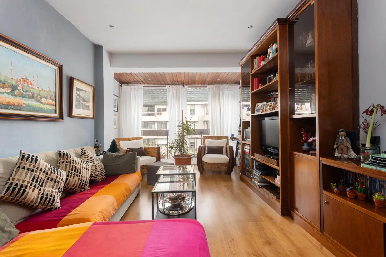 Sala de estar de Piso en venta en Barcelona con Aire acondicionado y Parquet