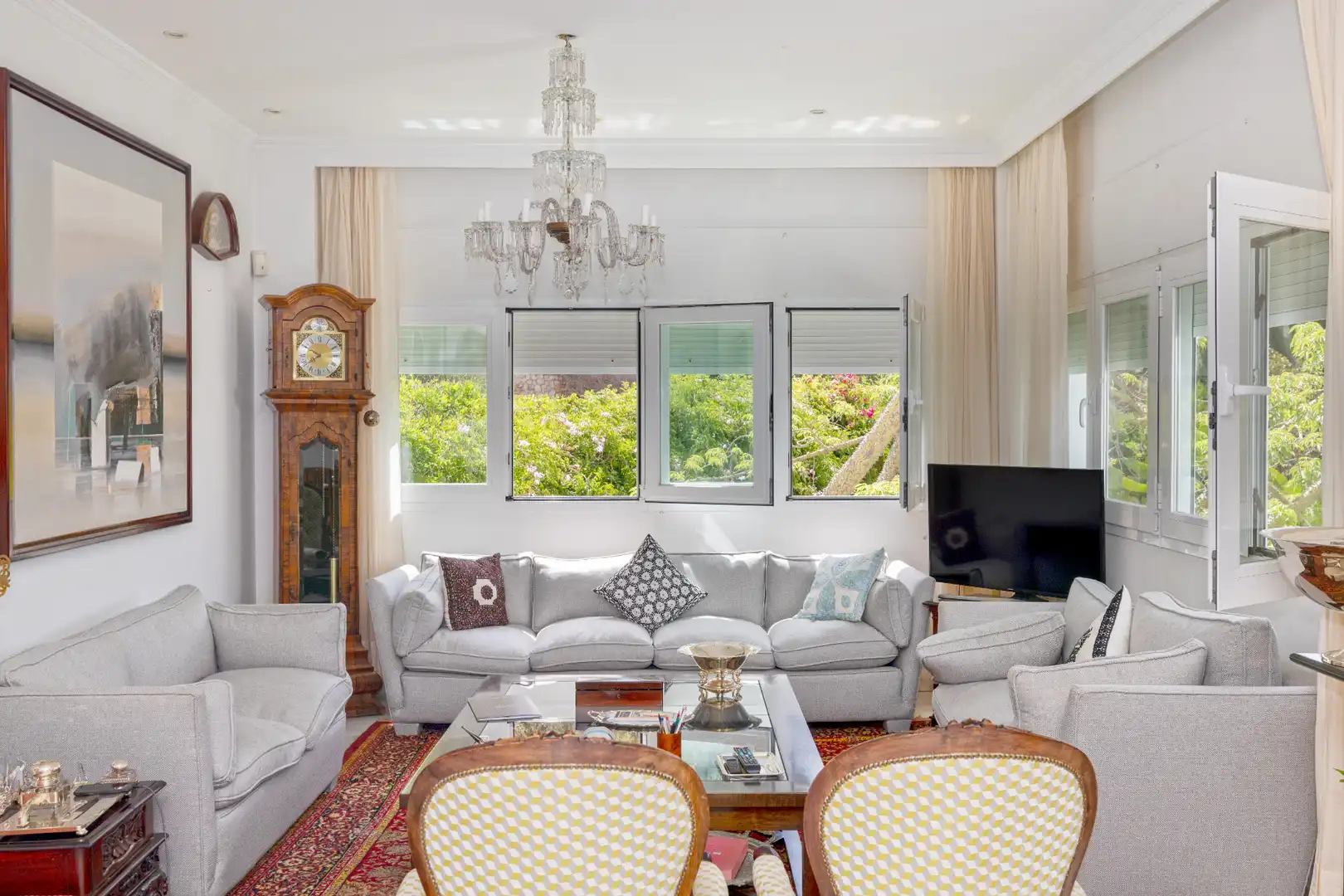 Sala de estar de Casa adosada en venta en Málaga con Aire acondicionado, Calefacción y Jardín privado