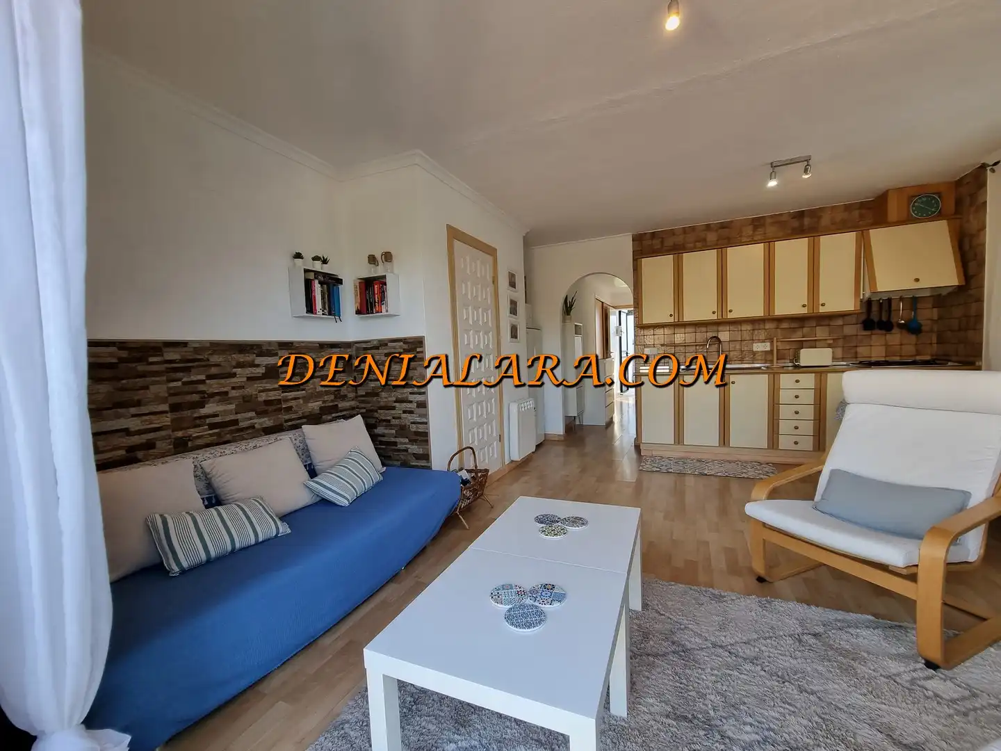 Sala d'estar de Apartament en venda en Benitachell / El Poble Nou de Benitatxell amb Aire condicionat, Balcó i Internet