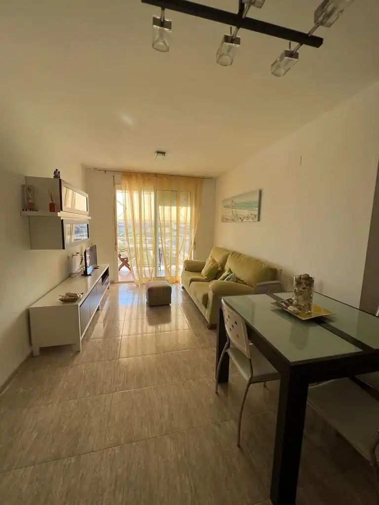 Sala d'estar de Apartament en venda en Alcanar amb Terrassa, Traster i Piscina comunitària