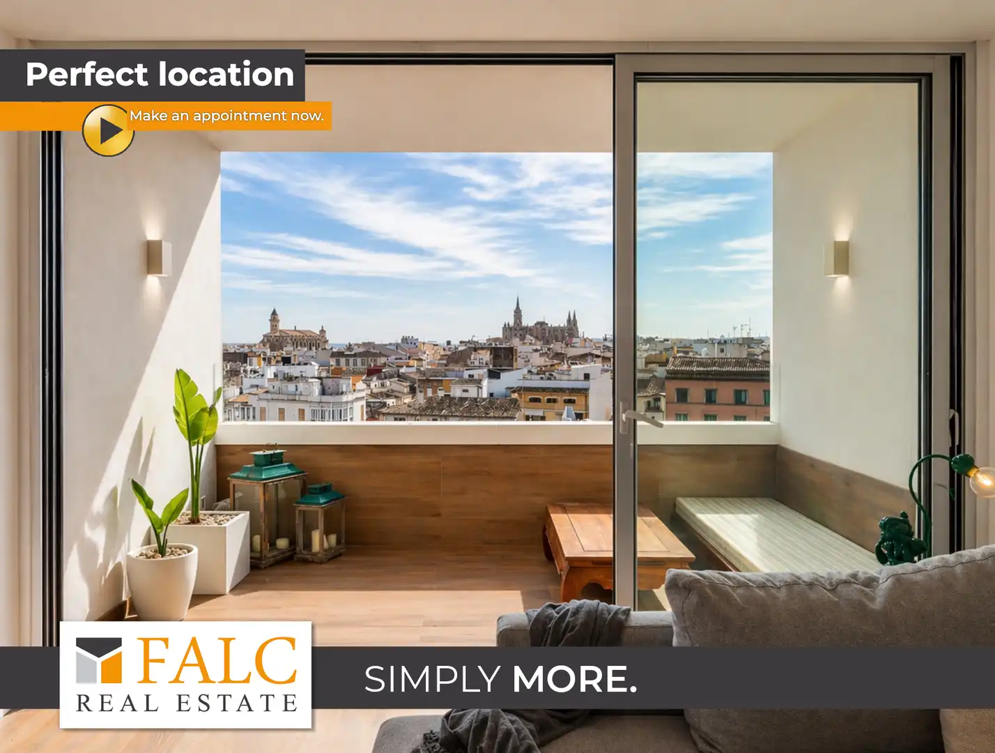 Terraza de Apartamento en venta en  Palma de Mallorca con Aire acondicionado y Balcón