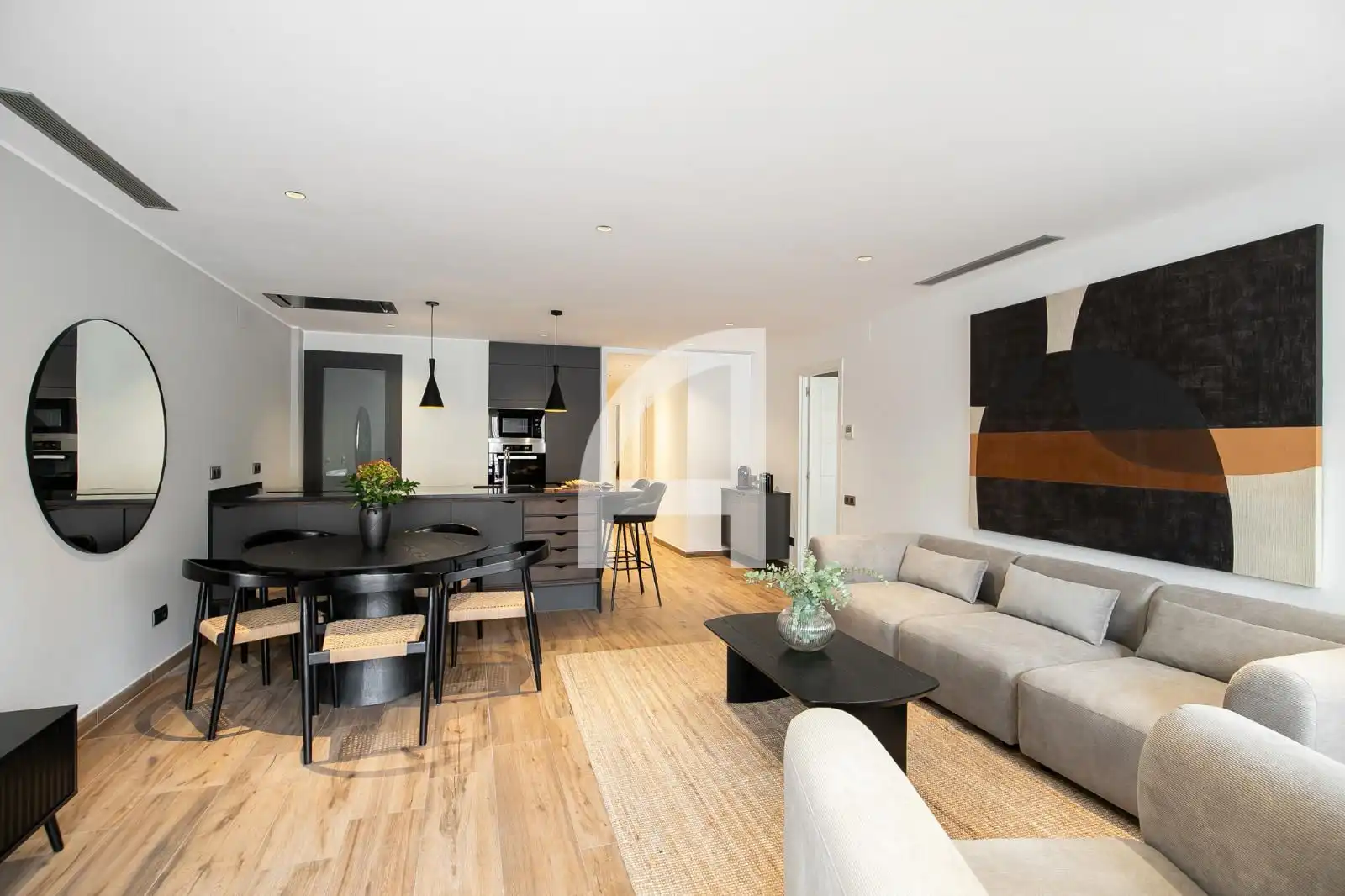 Living room of Flat for rent in Barcelona  with Air Conditioner, Heating and Parquet flooring
