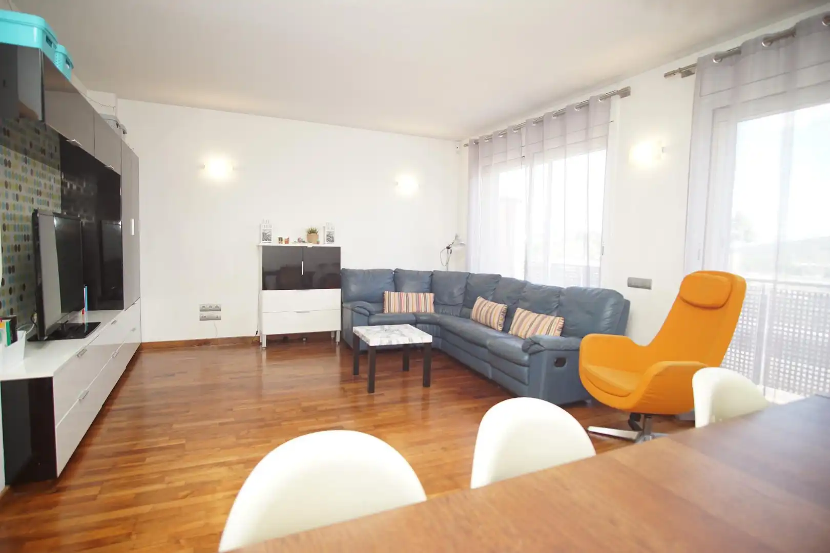 Sala de estar de Casa o chalet en venta en Barcelona con Aire acondicionado, Parquet y Terraza