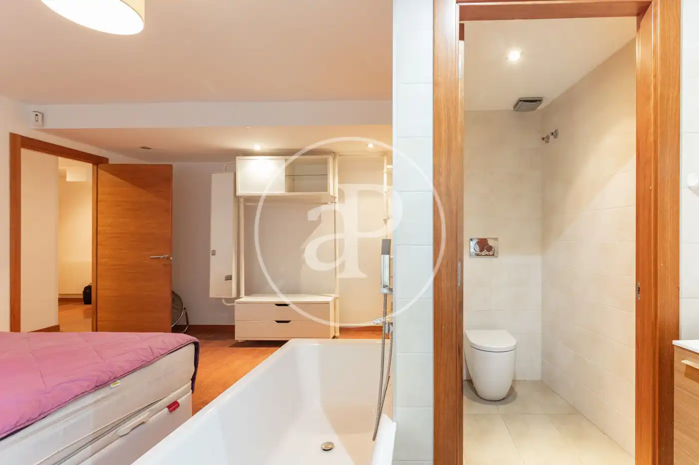 Schlafzimmer von Wohnung zur Miete in Barcelona mit Heizung und Möbliert