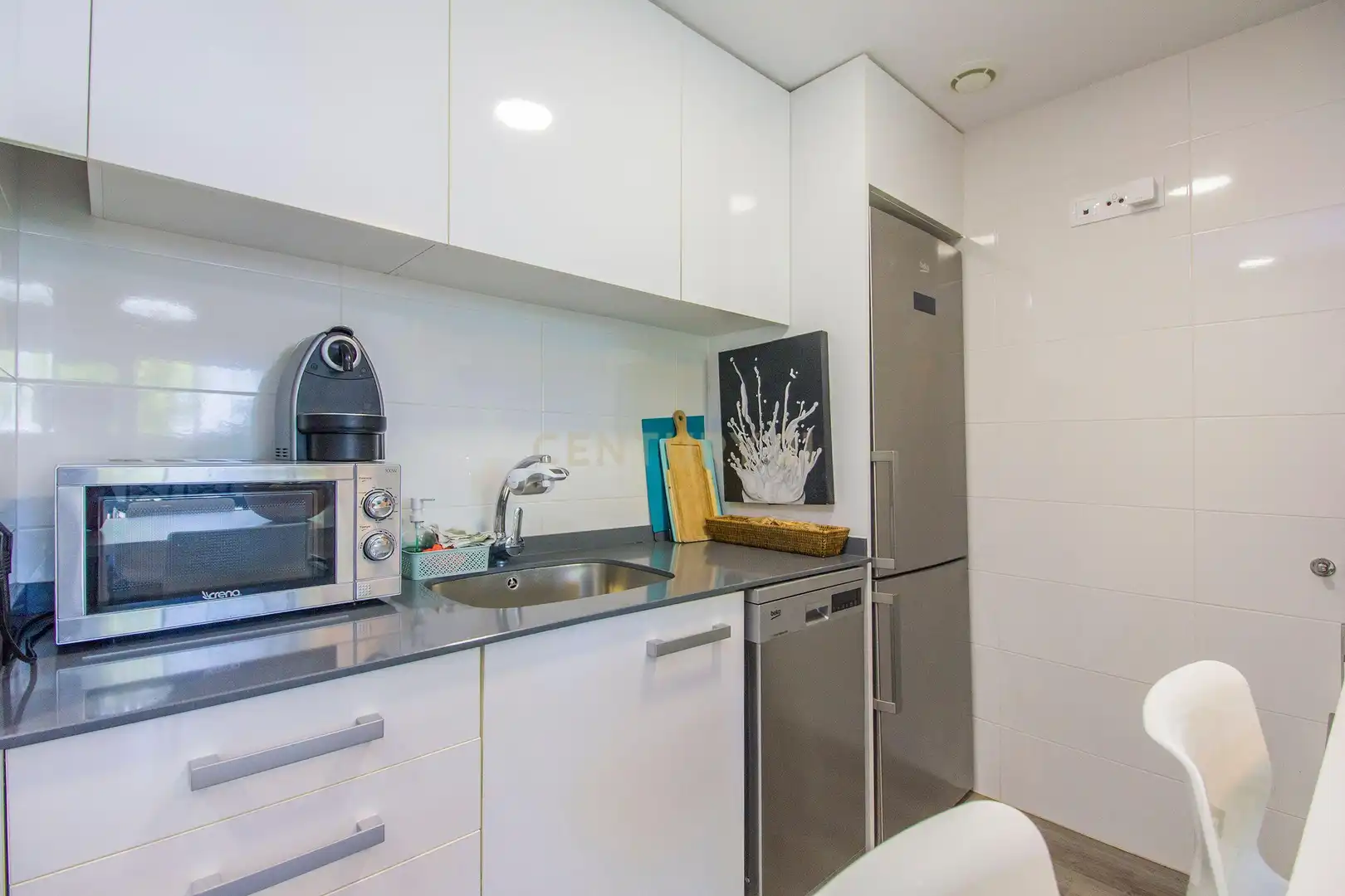 Cocina de Apartamento de alquiler en Calpe / Calp con Aire acondicionado, Jardín privado y Amueblado