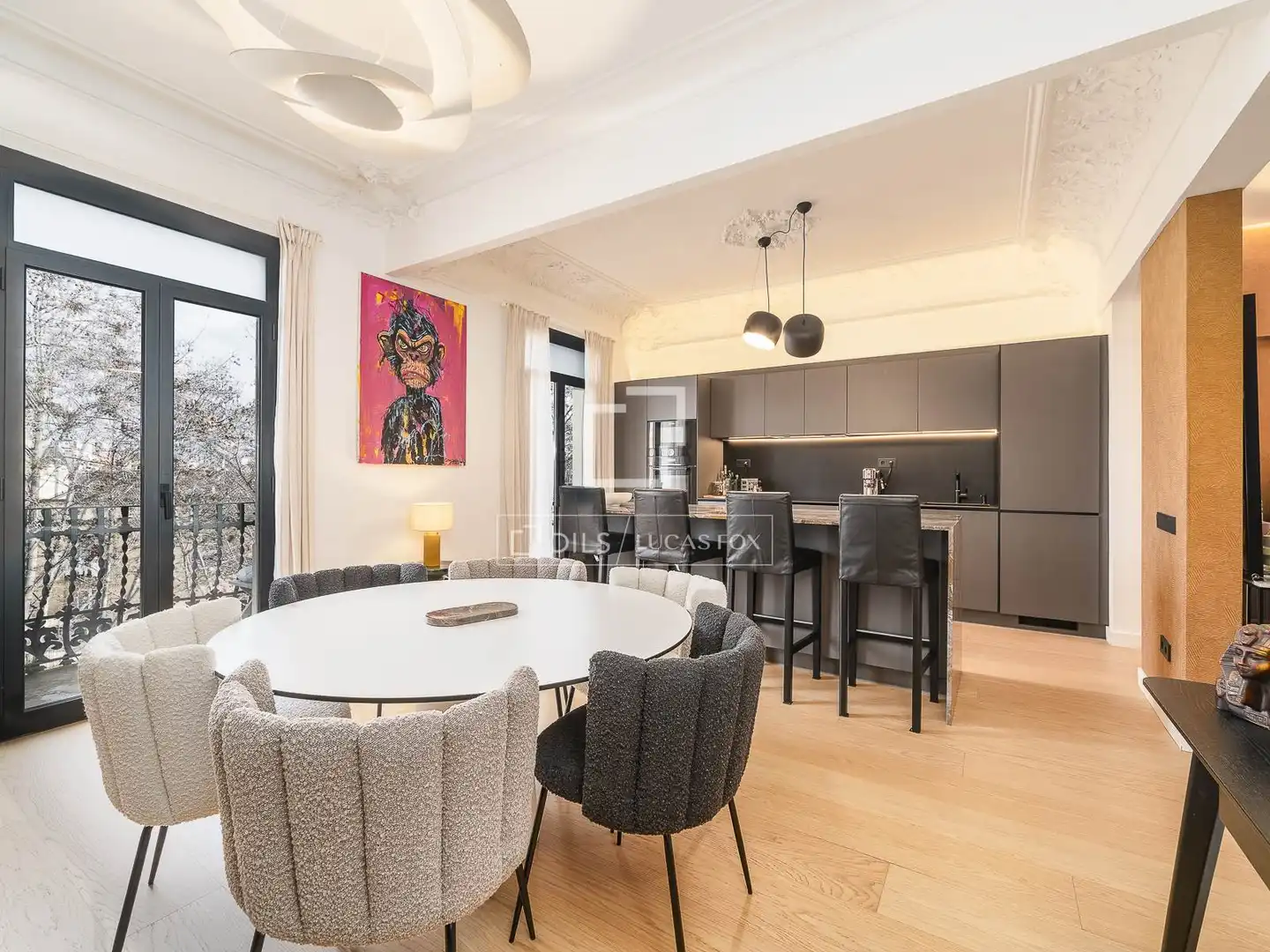 Esszimmer von Wohnung zum Verkauf in Barcelona mit Klimaanlage, Terrasse und Balkon