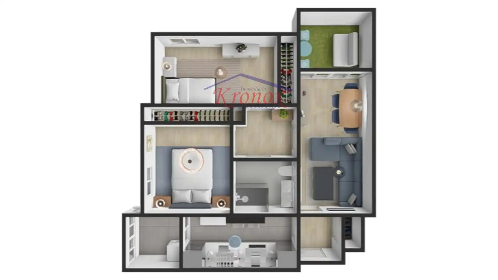 Schlafzimmer von Wohnung zum Verkauf in Madrid mit Klimaanlage, Heizung und Terrasse