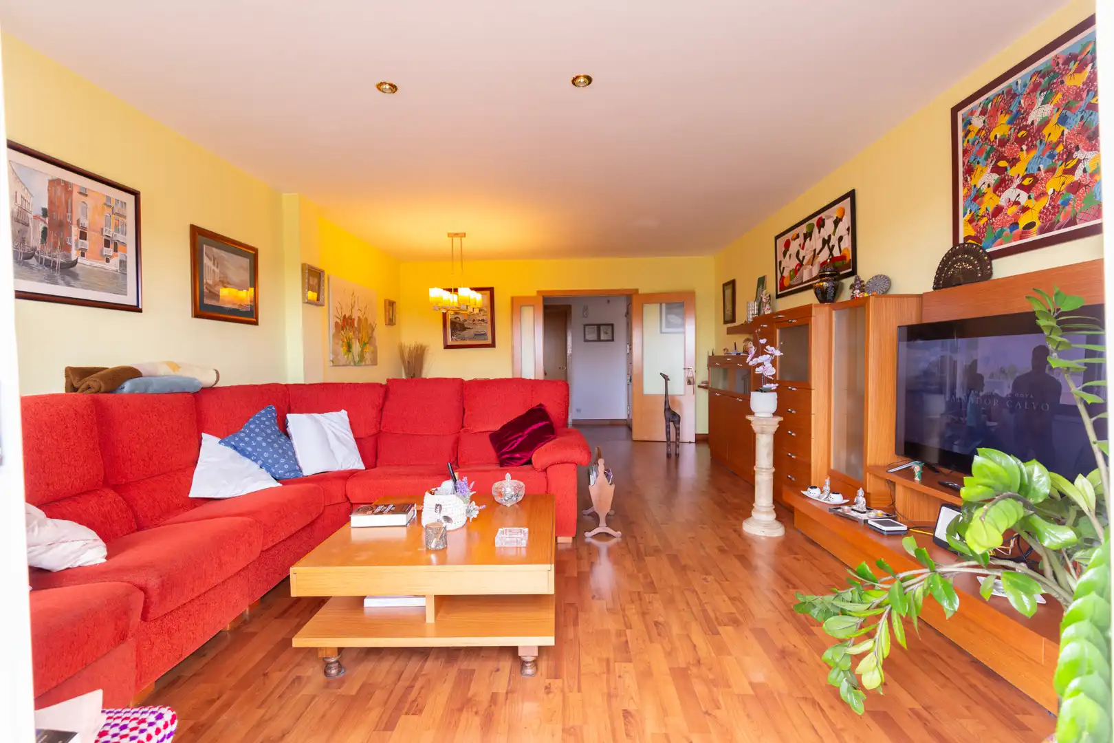Sala de estar de Piso en venta en Figueres con Aire acondicionado, Parquet y Balcón