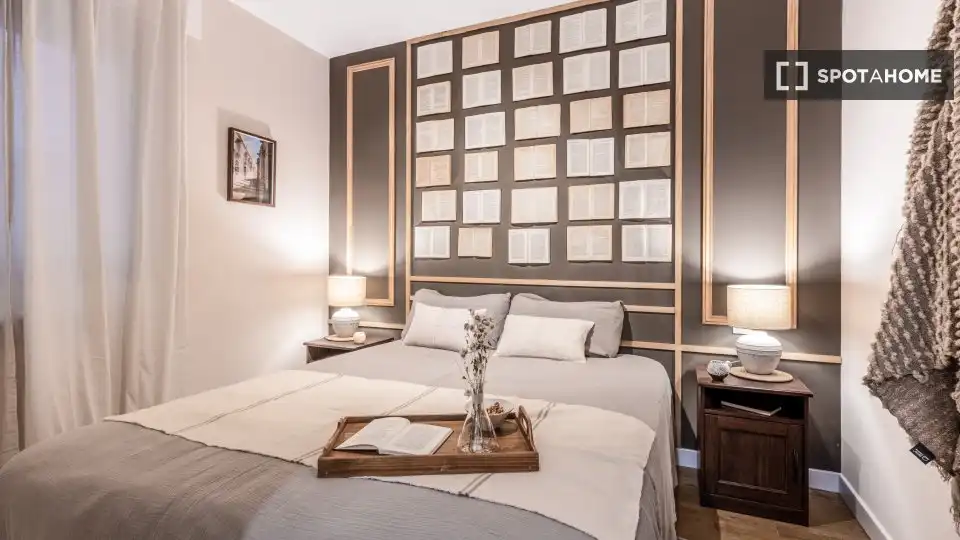 Habitación de Apartamento para compartir en Madrid con Aire acondicionado, Terraza y Amueblado