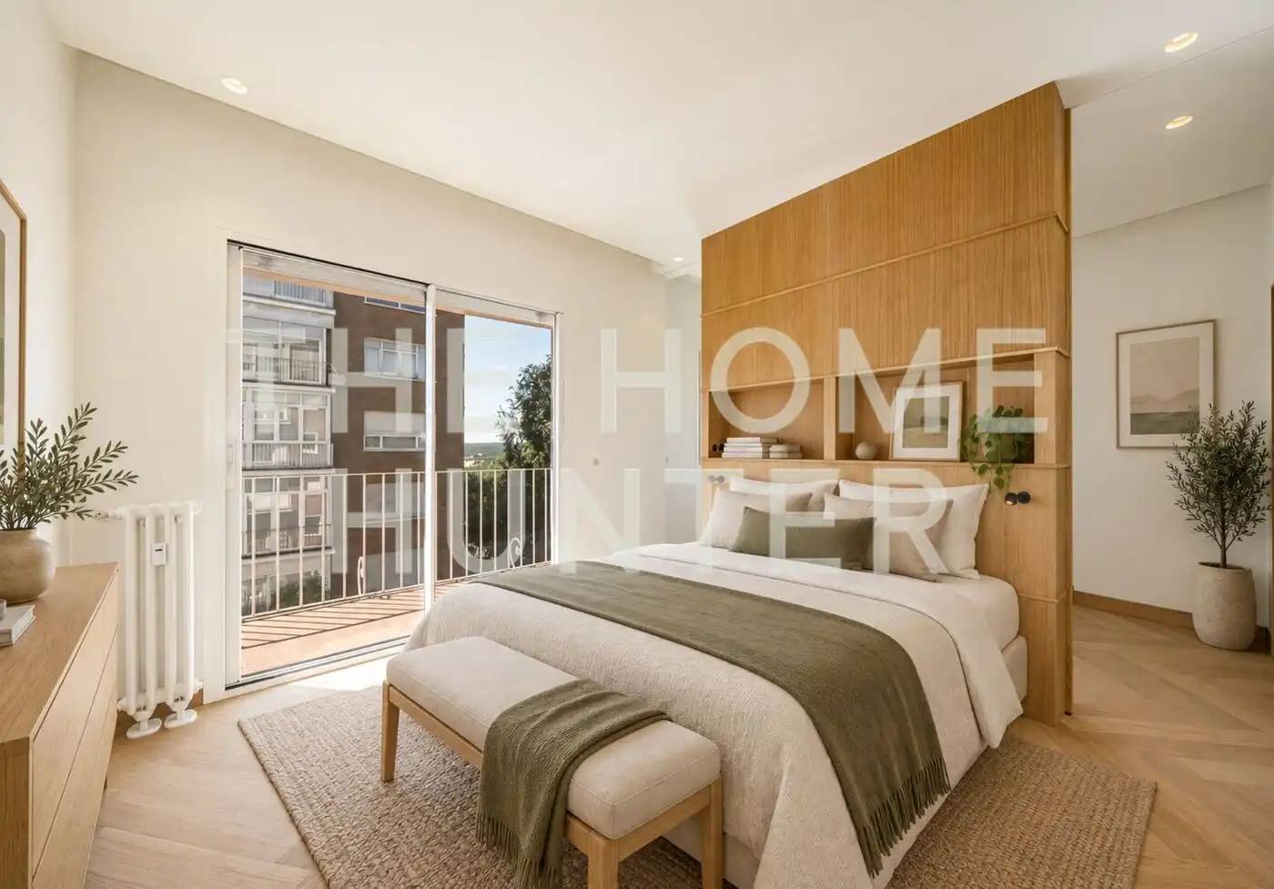 Schlafzimmer von Wohnung zur Miete in Madrid mit Klimaanlage, Heizung und Terrasse