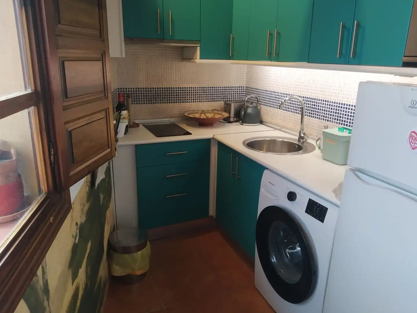 Küche von Dachboden zur Miete in Málaga mit Klimaanlage, Terrasse und Möbliert