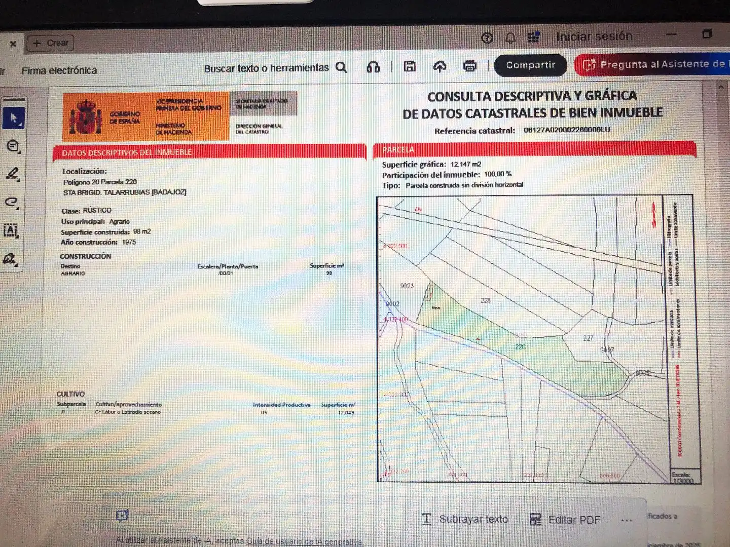 Terreno en venta en Talarrubias