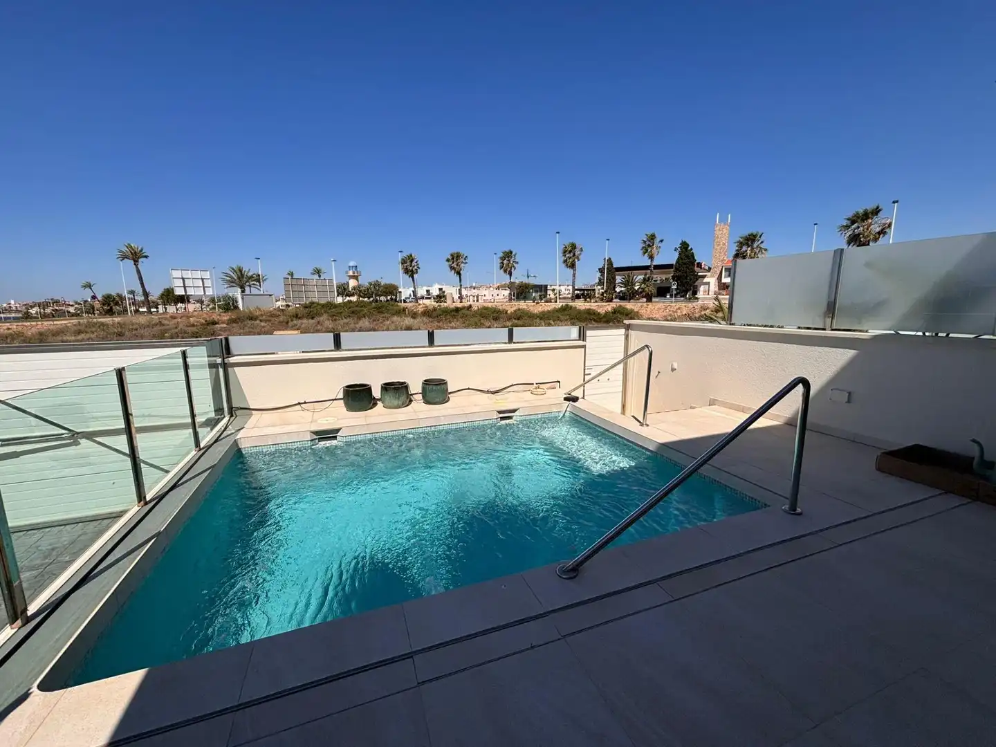 Piscina de Casa adosada en venda en Mazarrón amb Aire condicionat, Parquet i Terrassa