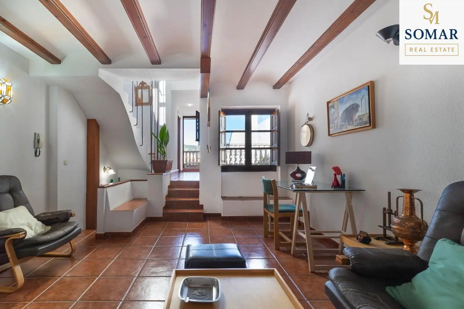 Sala d'estar de Finca rústica en venda en Mogente / Moixent amb Jardí privat, Terrassa i Piscina