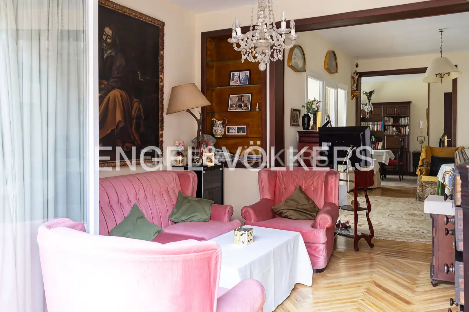 Living room of Flat for sale in Madrid  with Heating, Parquet flooring and Terrace