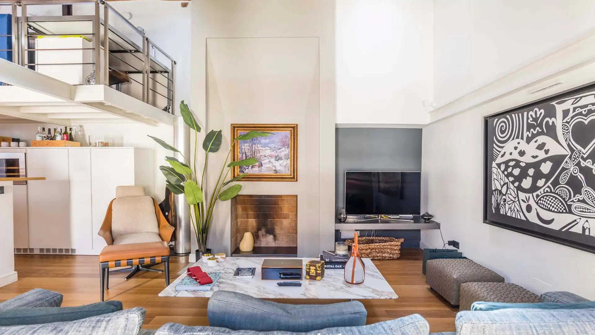 Sala de estar de Apartamento de alquiler en  Madrid Capital con Aire acondicionado, Calefacción y Terraza