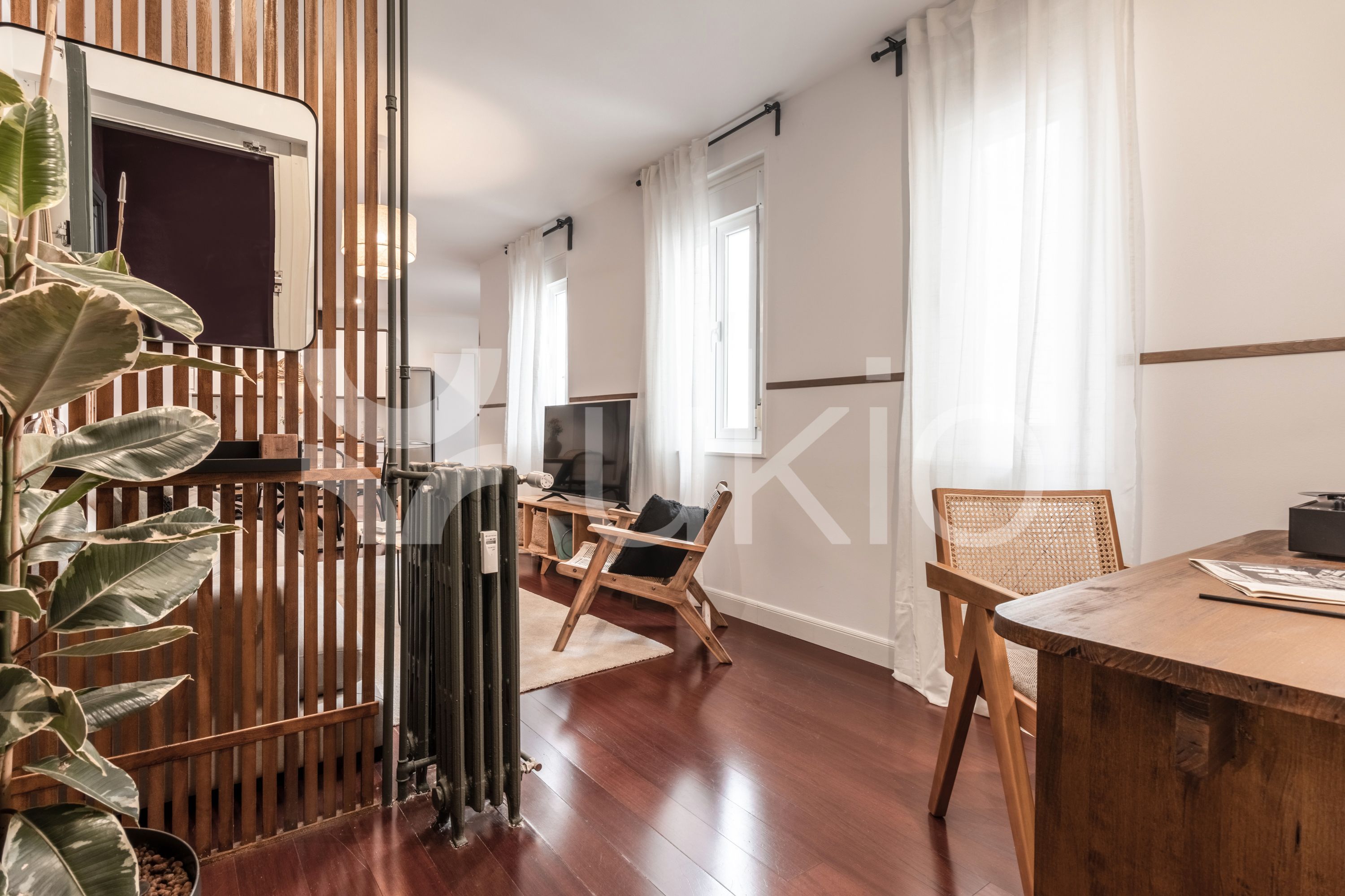 Living room of Apartment to rent in  Madrid Capital  with Air Conditioner, Heating and Furnished