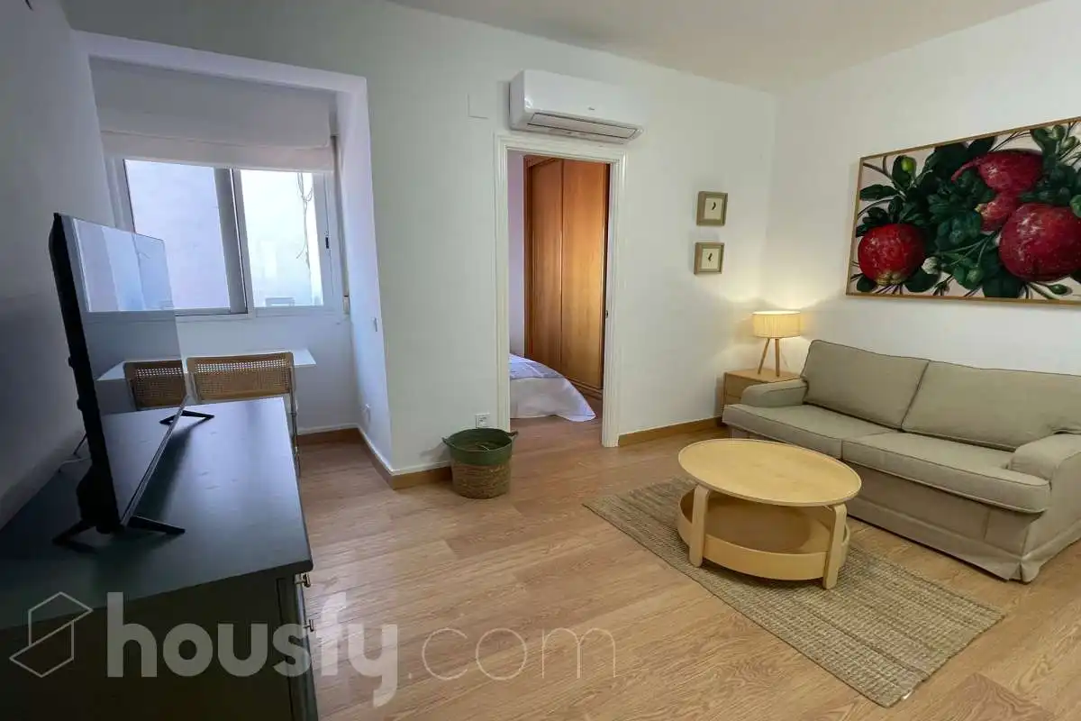 Living room of Flat for rent in Madrid  with Air Conditioner, Heating and Parquet flooring