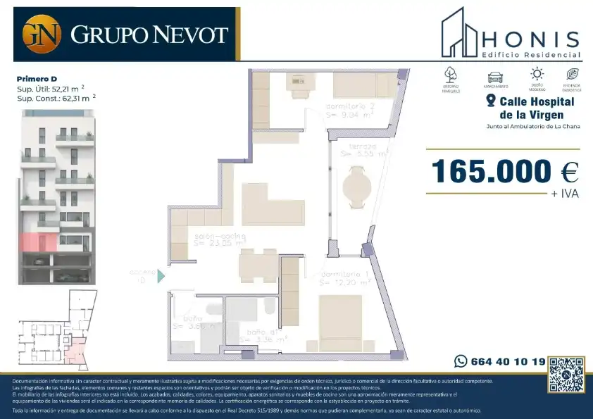 Piso en venta en Calle Hospital de la Virgen, 9, Angustias - Chana - Encina